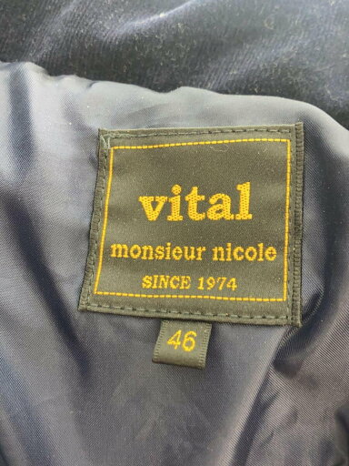 【中古】monsieur NICOLE◆ダウンジャケット/46/ウール/ネイビー/無地/4569-3706【メンズウェア】