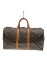 【中古】LOUIS VUITTON◆キーポル50_モノグラム・キャンバス_BRW/PVC/BRW/総柄/持ち手変色/角スレ【バッグ】