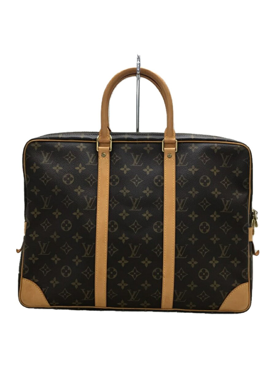 【中古】LOUIS VUITTON◆ブリーフケース[仕入]/レザー/BRW/モノグラム/M53361【バッグ】