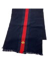 【中古】GUCCI◆マフラー/ウール/NVY/メンズ【服飾雑貨他】