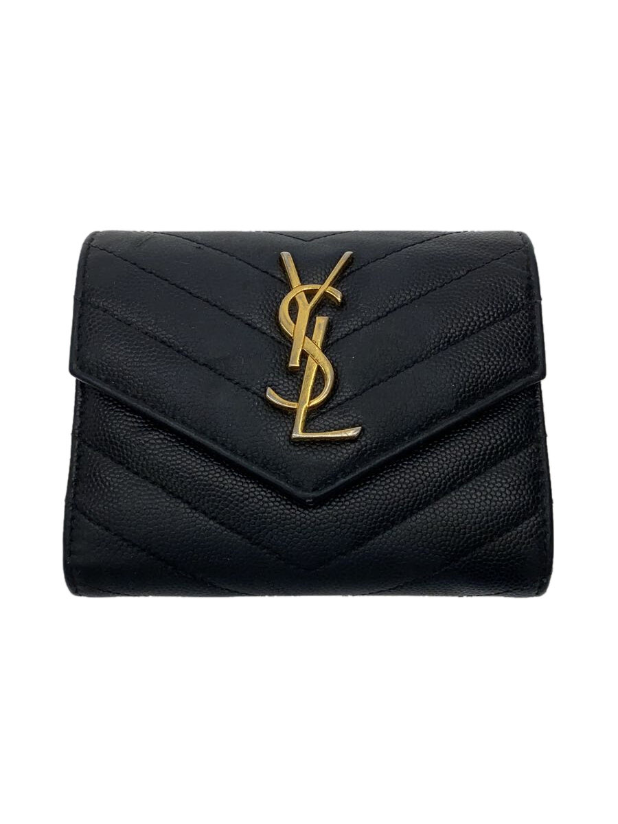 【中古】SAINT LAURENT◆サンローラン/3つ折り財布/--/BLK/レディース/403943【服飾雑貨他】