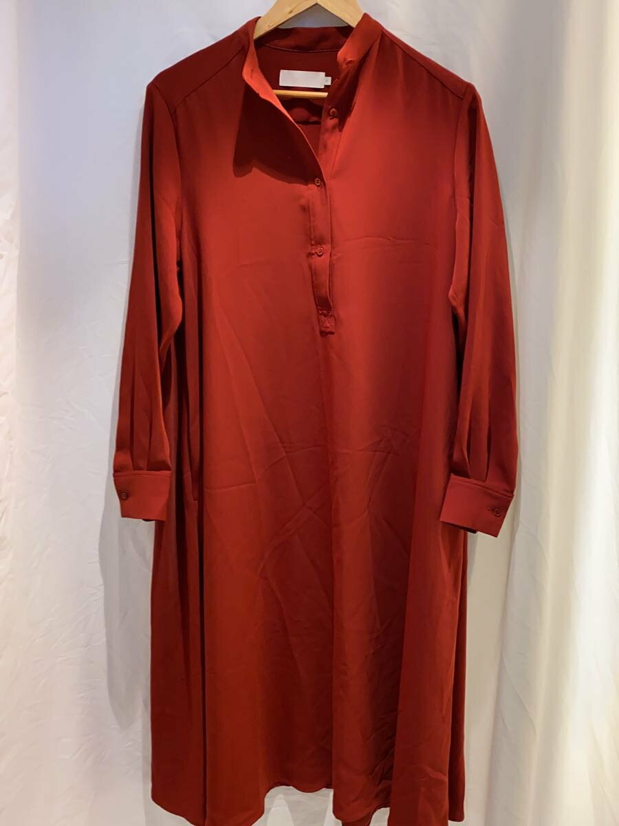 【中古】Graphpaper◆内タグ無/バンドカラープルオーバーシャツワンピース/0/--/RED【レディースウェア】