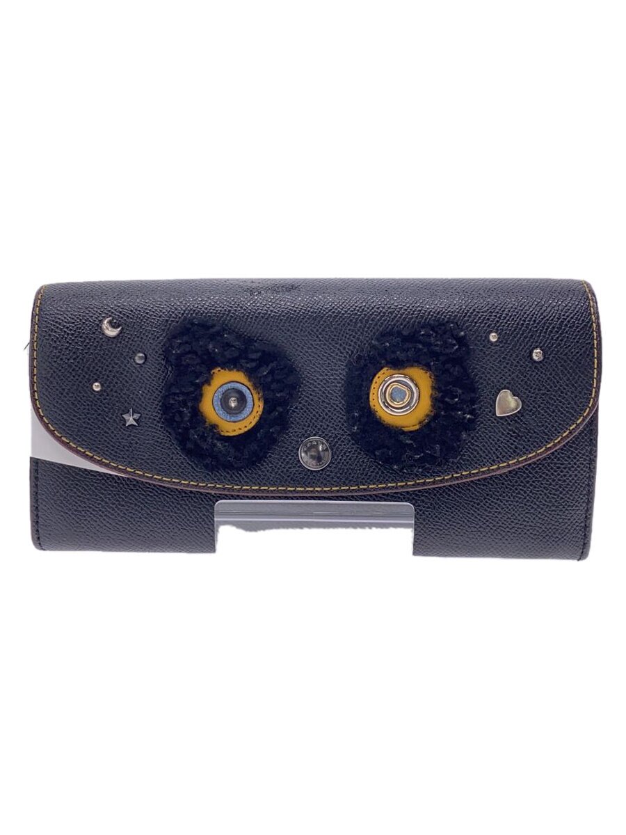 【中古】COACH◆長財布/--/BLK/無地/レディース//【服飾雑貨他】