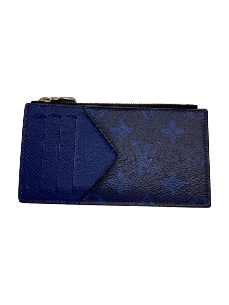 【中古】LOUIS VUITTON◆コインカード・ホルダー_タイガラマ/PVC/BLU/総柄/メンズ【服飾雑貨他】