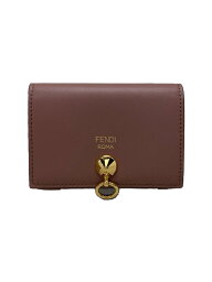 【中古】FENDI◆カードケース/レザー/PNK/レディース/8M0217【服飾雑貨他】