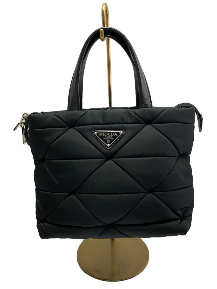 PRADA - 【中古】PRADA◆プラダ/リナイロンパデッドトート/ポーチ付き/ハンドバッグ/ナイロン/ブラック【バッグ】