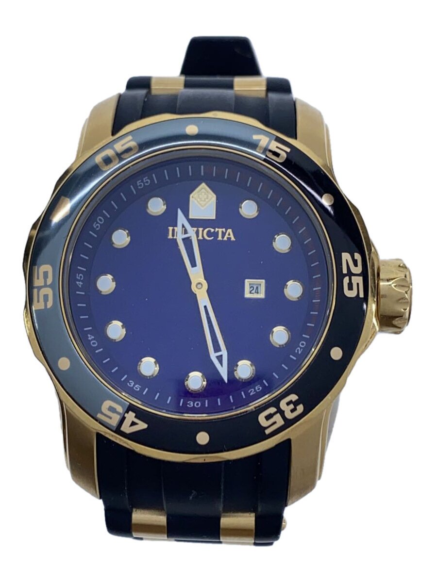 【中古】invicta◆Pro Diver 自動巻腕時計/アナログ/ラバー/BLK/BLK/SS/46978//【服飾雑貨他】
