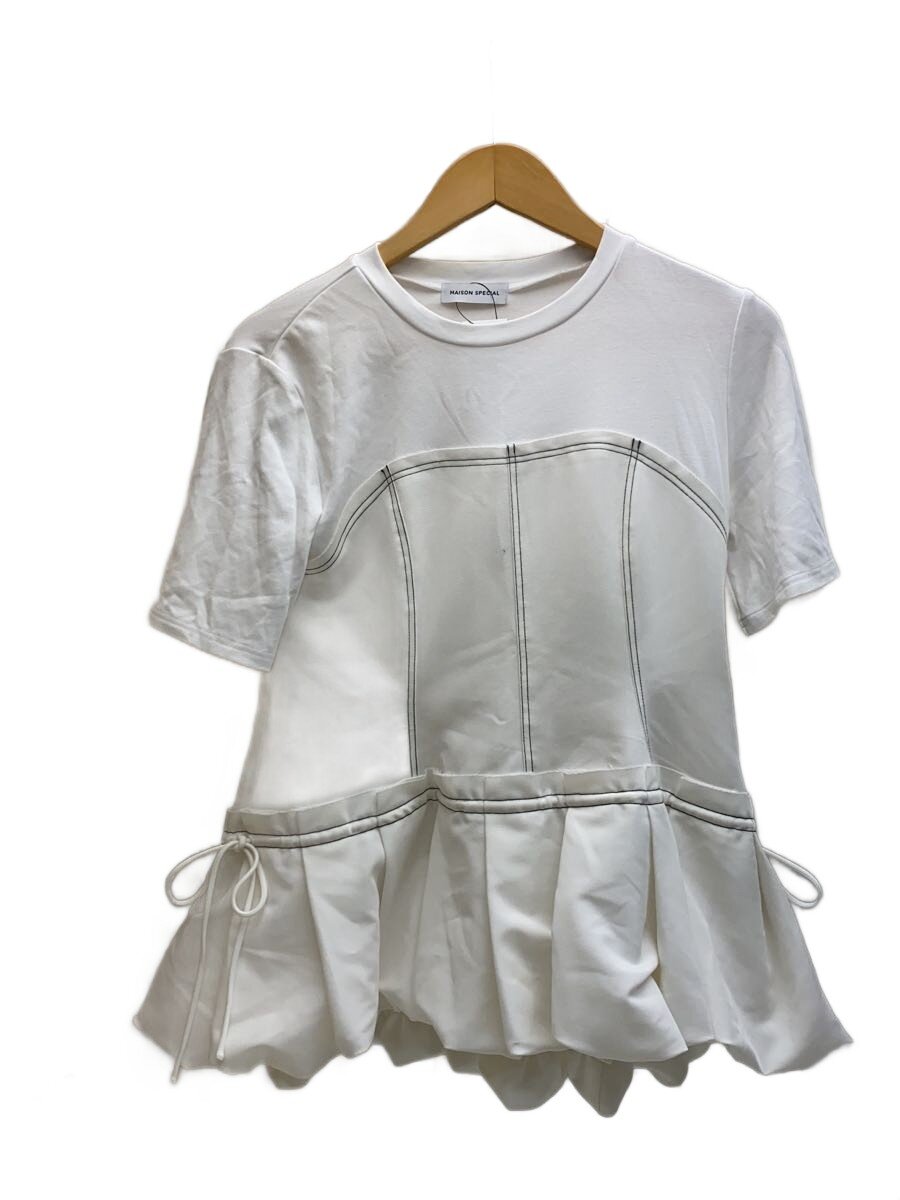 【中古】MAISON SPECIAL◆半袖カットソー/FREE/ポリエステル/WHT/21251416001【レディースウェア】