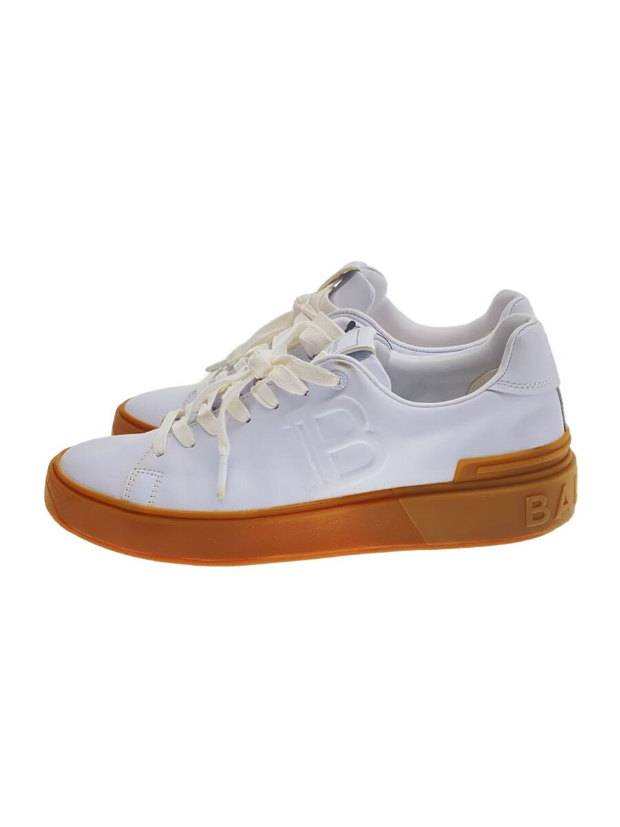 BALMAIN◆LOWTOP/ローカットスニーカー/44/WHT/レザー