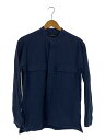 【中古】UNITED ARROWS green label relaxing◆ノーカラー/バンドカラー/長袖シャツ/M/コットン/NVY/3226-187-00...