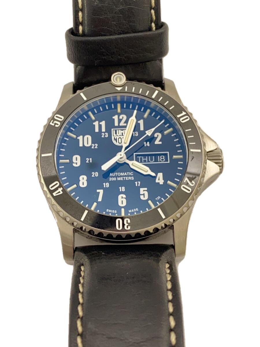 【中古】LUMINOX◆自動巻腕時計/アナログ/レザー/ブラック/BLK/SS/0920.0509 Ref.0921【服飾雑貨他】