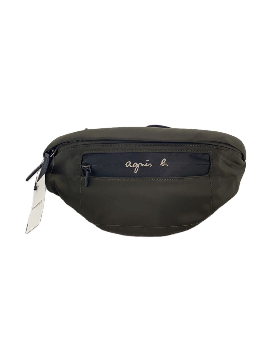【中古】agnes b.◆Wist Bag/ウエストバッグ/ボディバッグ/ナイロン/GRN/無地//【バッグ】