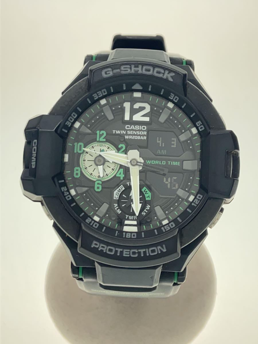 【中古】CASIO◆クォーツ腕時計・G-SHOCK/デジアナ/--/BLK/BLK【服飾雑貨他】