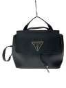 【中古】GUESS◆リュック/レザー/BLK/無地【バッグ】