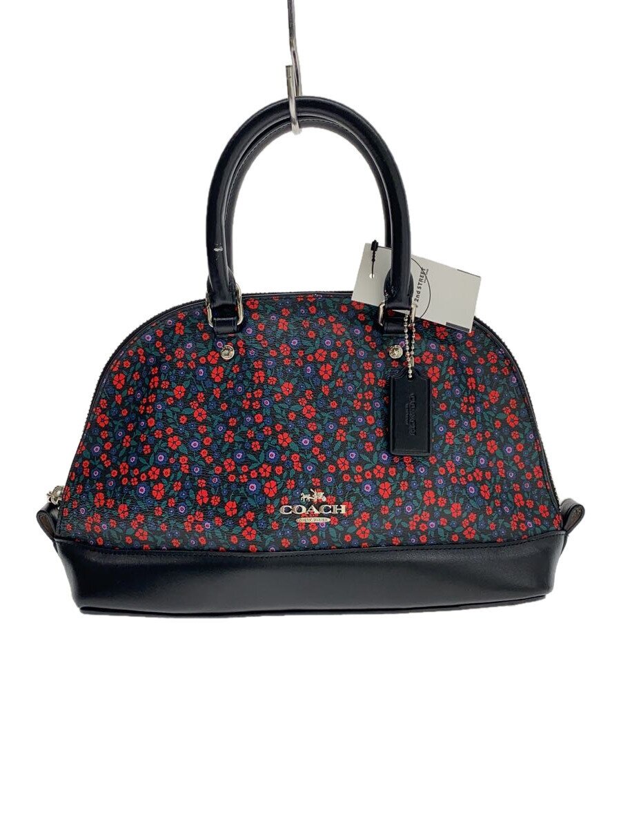 COACH - 【中古】COACH◆ハンドバッグ/PVC/BLK/花柄/d1792-f59443【バッグ】