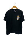 【中古】STUSSY◆90s~/Sロゴクラウン/紺タグ/Tシャツ/L/コットン/BLK【メンズウェア】