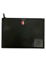 【中古】THOM BROWNE. NEW YORK◆セカンドバッグ/レザー/BLK/無地//【バッグ】