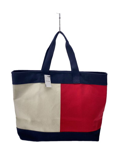 【中古】TOMMY HILFIGER◆トートバッグ/キャンバス/WHT【バッグ】 【中古】TOMMY HILFIGER◆トートバッグ/キャンバス/WHT【バッグ】