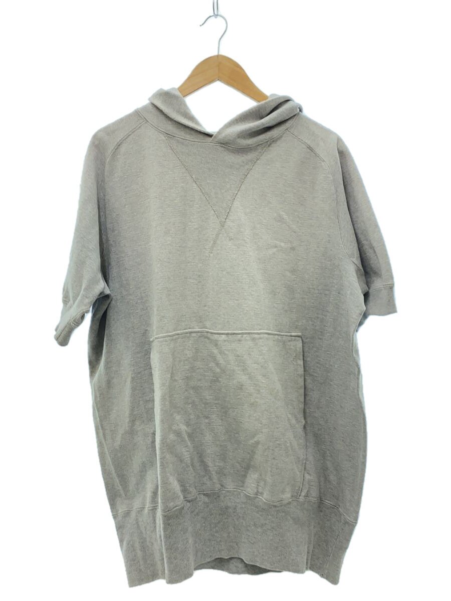 【中古】EVISU◆半袖パーカー/--/コットン/GRY/無地//【メンズウェア】