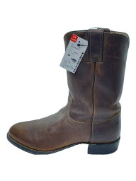 【中古】Justin BOOTS◆ウェスタンブーツ/US8.5/BRW/レザー/3408【シューズ】