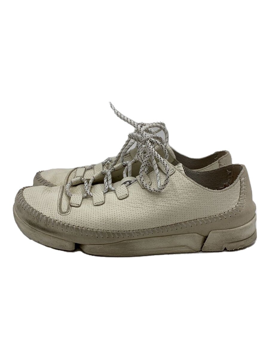 【中古】Clarks◆ローカットスニーカー/26cm/WHT/レザー/261260967080【シューズ】