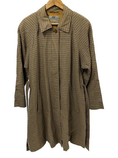 【中古】Aquascutum◆イングランド製/ステンカラーコート/--/コットン/BEG/チェック【レディースウェア】 【中古】Aquascutum◆イングランド製/ステンカラーコート/--/コットン/BEG/チェック【レディースウェア】