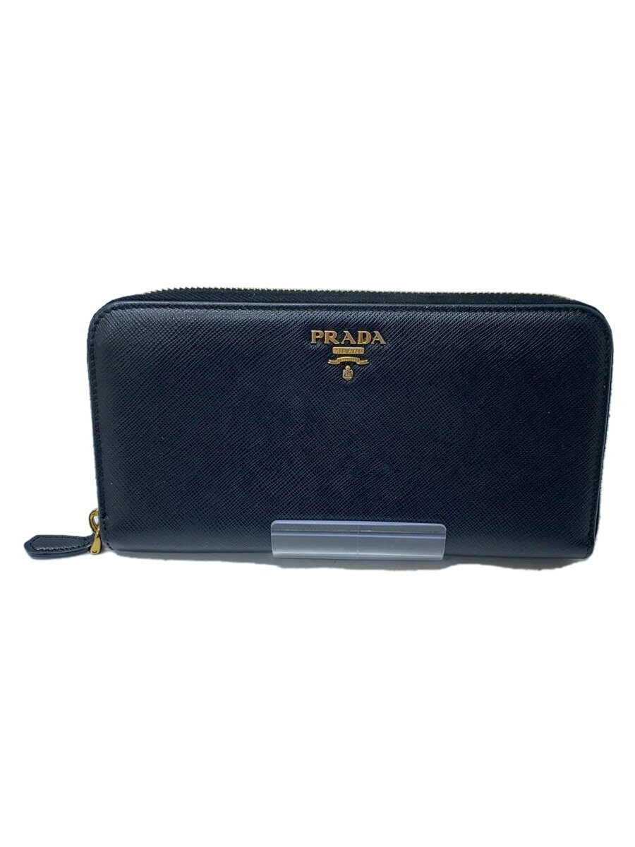 【中古】PRADA◆長財布/PVC/BLK/無地/レディース/1ml506【服飾雑貨他】