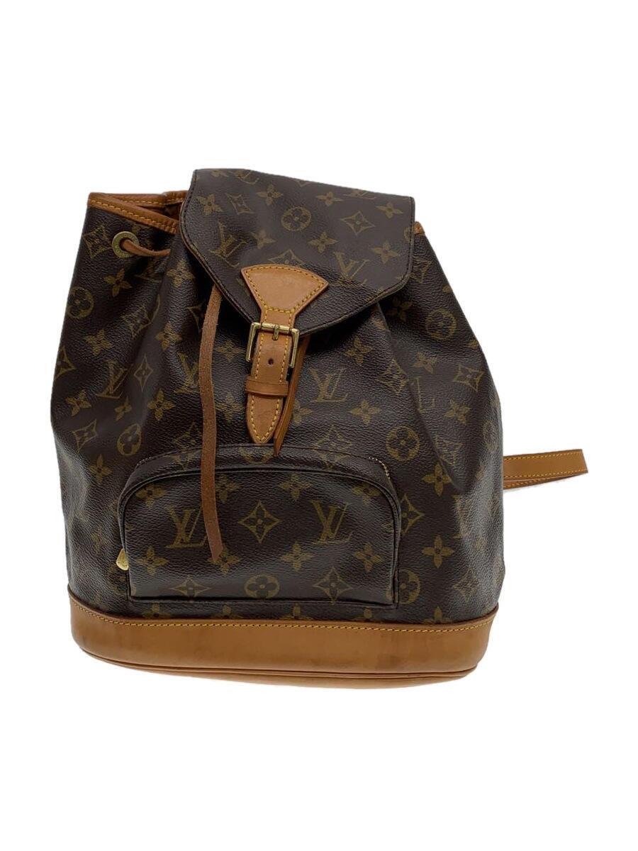 LOUIS VUITTON - 【中古】LOUIS VUITTON◆1)ミニ・モンスリ_モノグラム・キャンバス_BRW/PVC/BRW【バッグ】