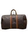 【中古】LOUIS VUITTON◆キーポル・バンドリエール55_モノグラム・キャンバス_BRW/PVC/BRW【バッグ】