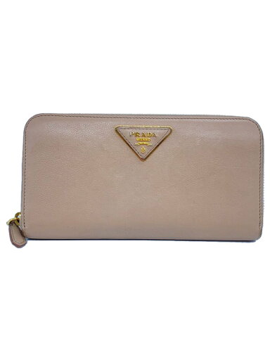 【中古】PRADA◆長財布/レザー/BEG/無地/レディース//【服飾雑貨他】 【中古】PRADA◆長財布/レザー/BEG/無地/レディース//【服飾雑貨他】