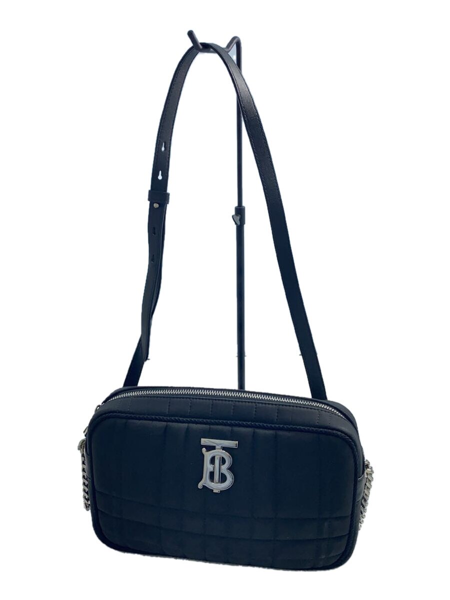 BURBERRY - 【中古】BURBERRY◆ショルダーバッグ/ナイロン/BLK/無地【バッグ】