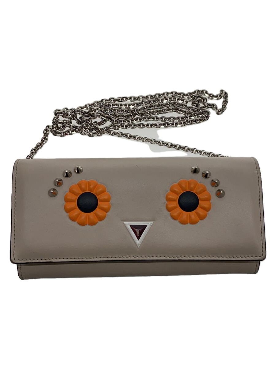 【中古】FENDI◆長財布/レザー/BEG/レディース/WONDERS ZIP AROUND WALLET【服飾雑貨他】