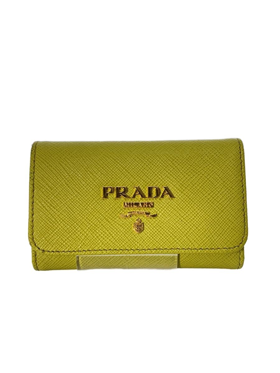 【中古】PRADA◆SAFFIANO METAL/キーケース/レザー/YLW/無地/レディース【服飾雑貨他】