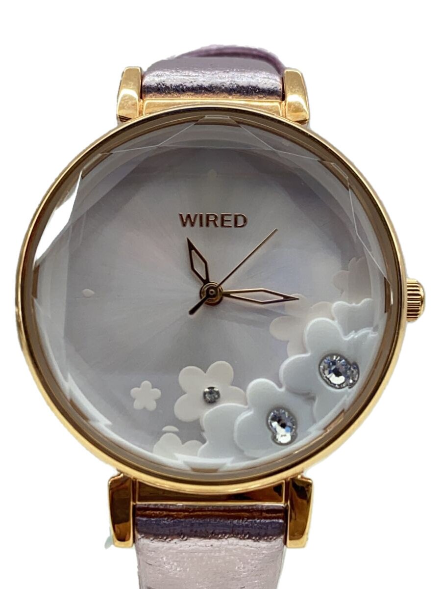 RADO - 【中古】WIRED◆クォーツ腕時計/アナログ/フェイクレザー/GLD/PNK/AGEK448【服飾雑貨他】