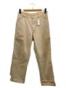 【中古】Carhartt◆70s/scovill zip/ペインターパンツ/34/コットン/WHT/背面汚れ有【メンズウェア】