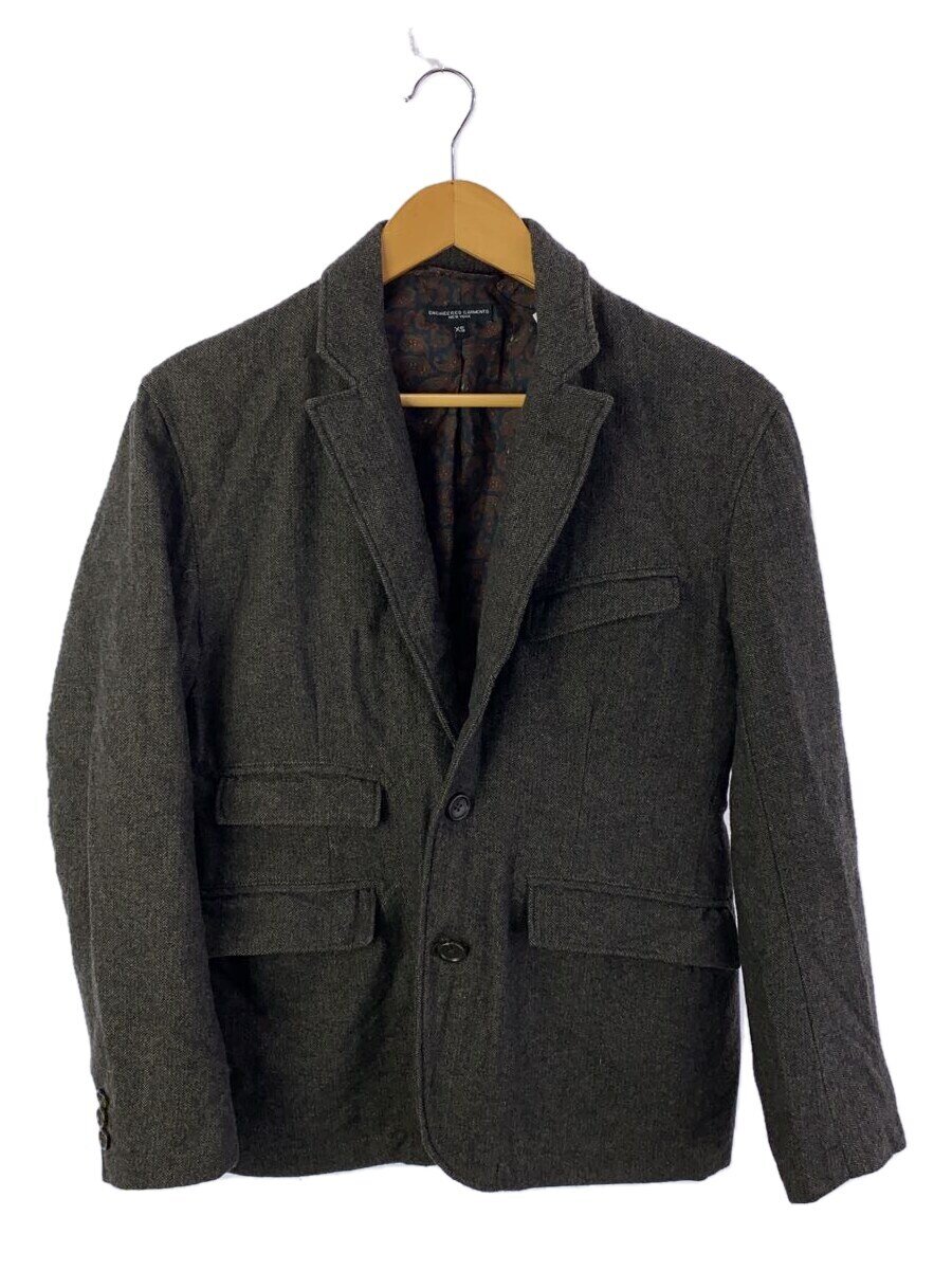 【中古】Engineered Garments◆テーラードジャケット/XS/ウール/GRY/ヘリンボーン【メンズウェア】