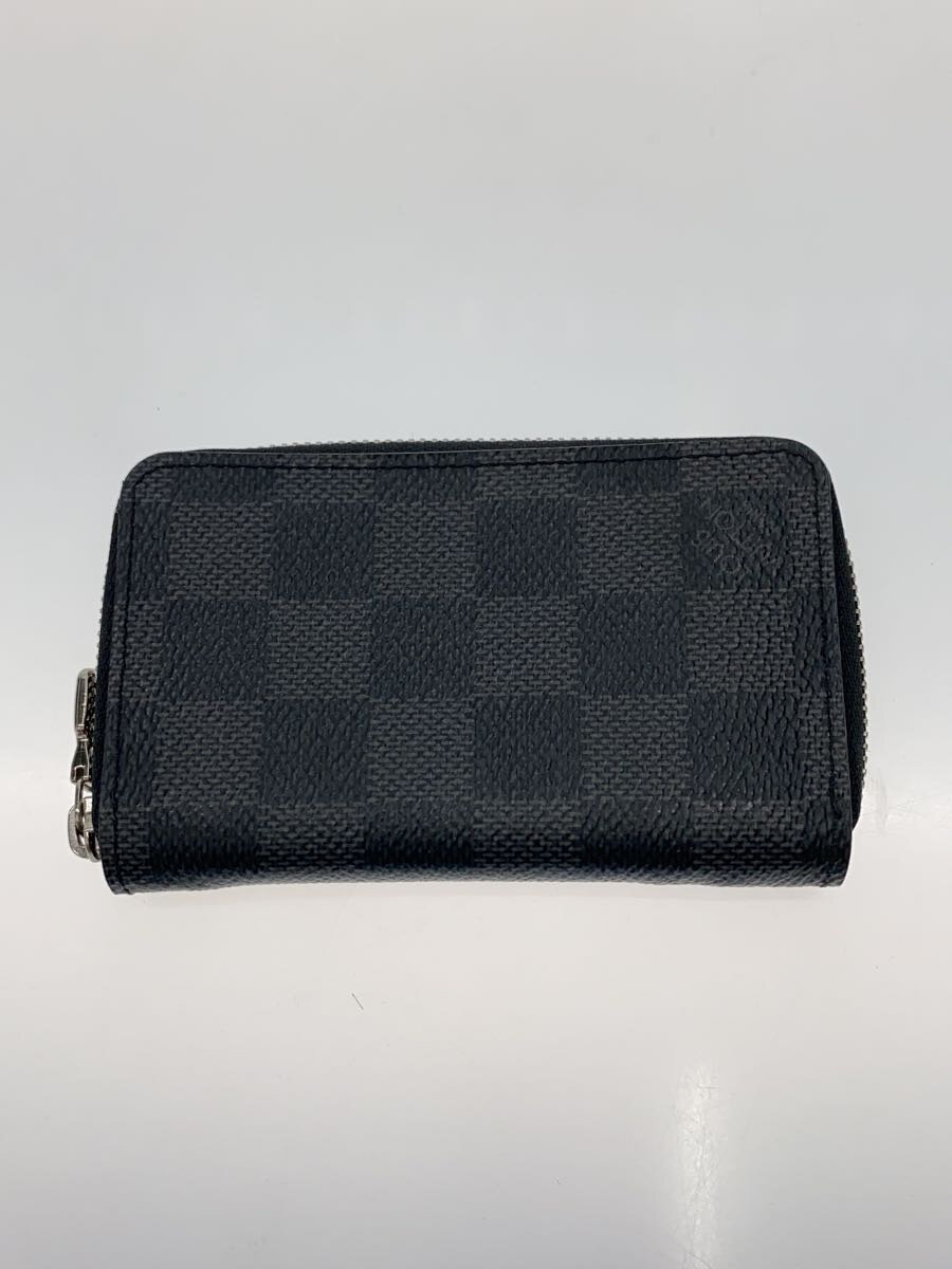 【中古】LOUIS VUITTON◆ジッピー・コインパース_ダミエ・グラフィット_BLK/PVC/BLK/総柄/メンズ【服飾雑貨他】