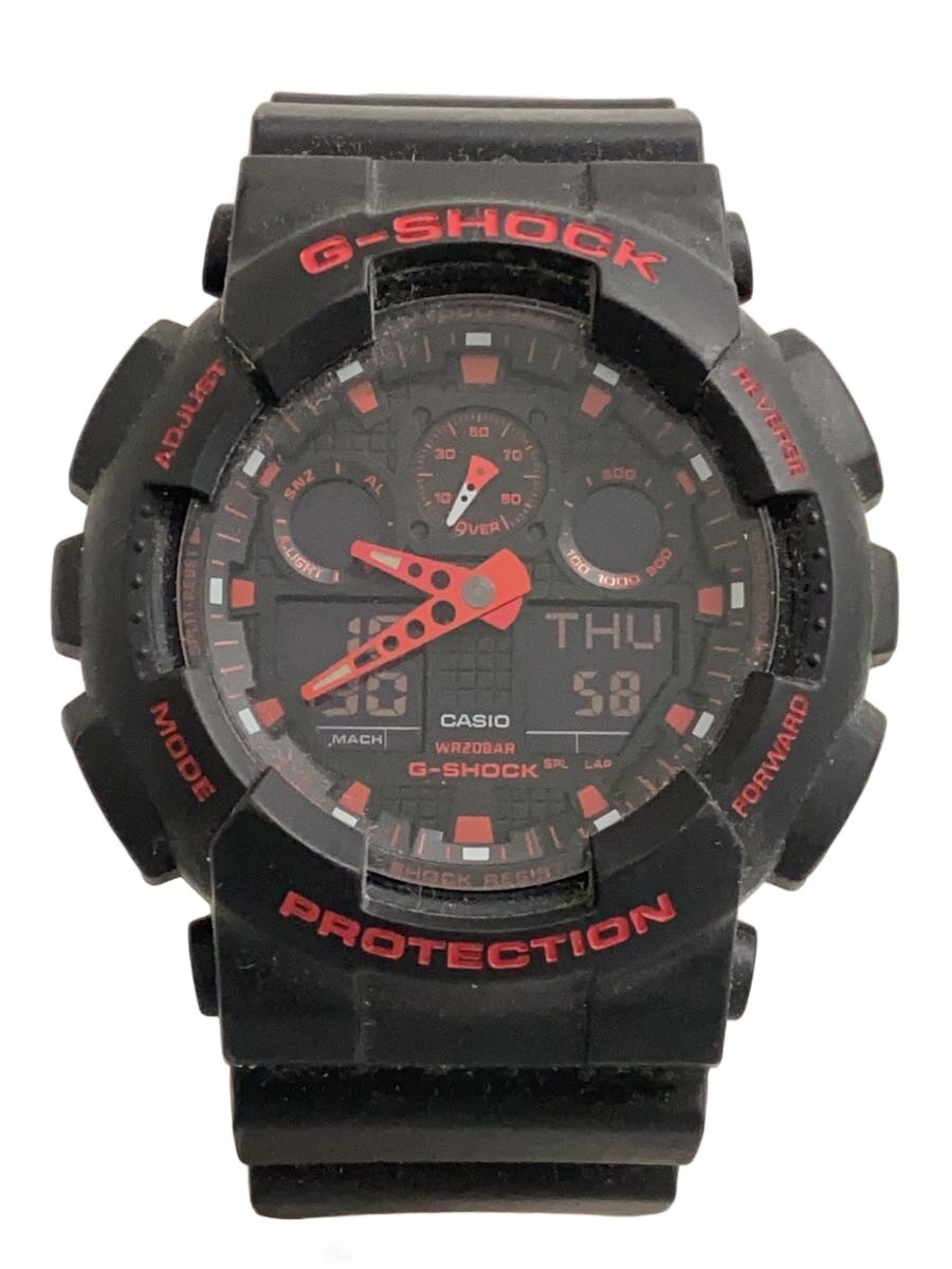 【中古】CASIO◆クォーツ腕時計_G-SHOCK/デジアナ/ラバー/BLK/BLK/SS【服飾雑貨他】