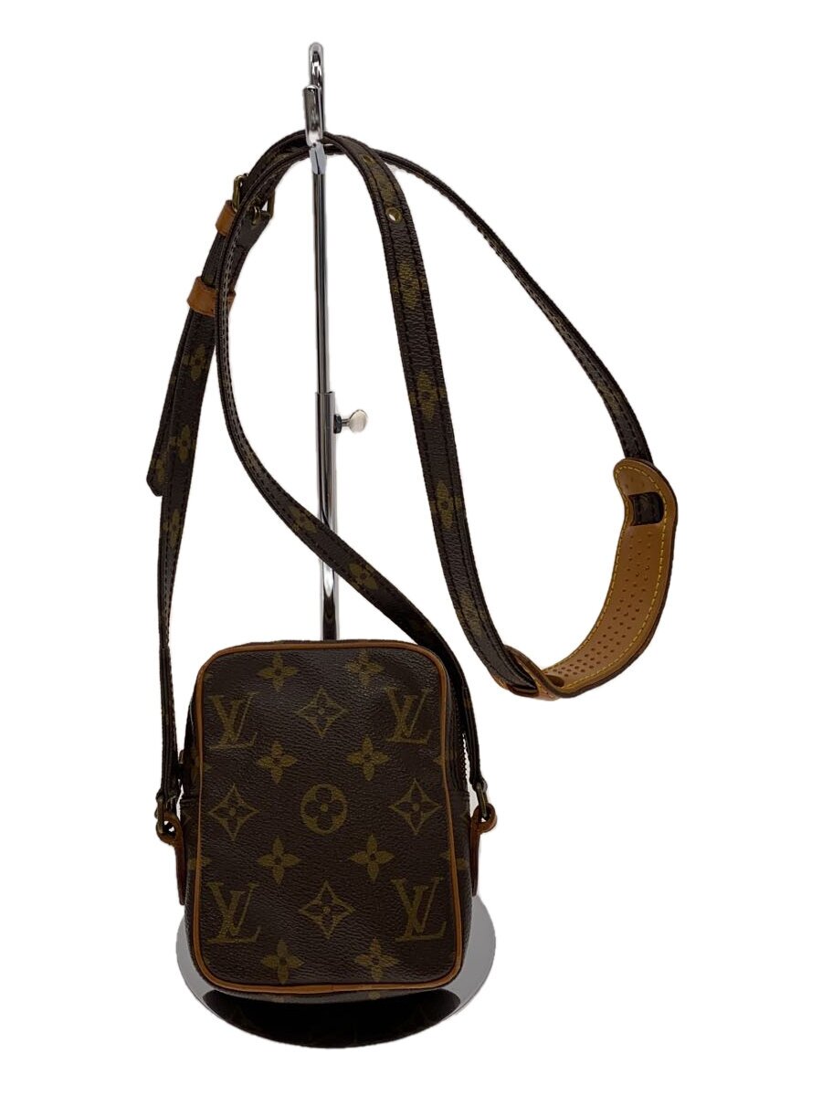 【中古】LOUIS VUITTON◆ミニ・ダヌーブ_モノグラム・キャンバス_BRW/PVC/BRW/総柄【バッグ】