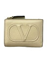 【中古】VALENTINO◆2つ折り財布/レザー/CRM/レディース/【服飾雑貨他】