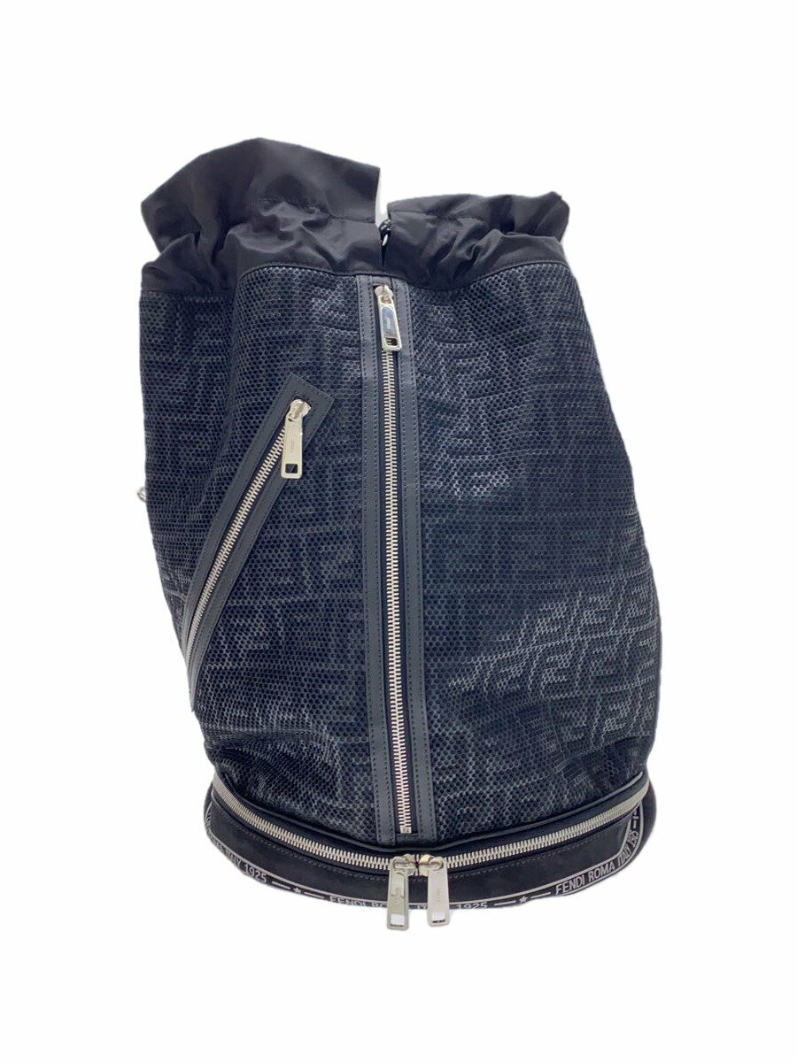 FENDI - 【中古】FENDI◆ショルダーバッグ/--/BLK/モントレゾール/2WAY/巾着型/メッシュ【バッグ】