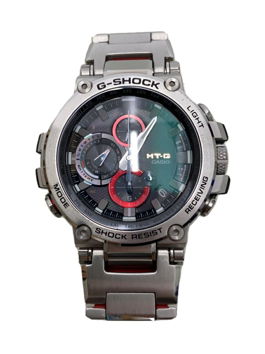 【中古】CASIO◆ソーラー腕時計・G-SHOCK/アナログ/SLV/SLV【服飾雑貨他】