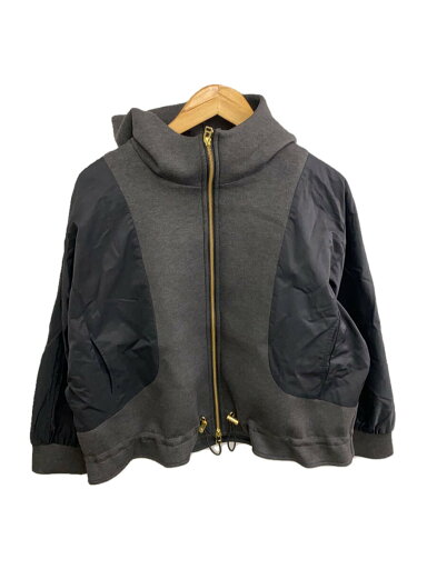 【中古】design aera◆ブルゾン/one/レーヨン/GRY【レディースウェア】 【中古】design aera◆ブルゾン/one/レーヨン/GRY【レディースウェア】
