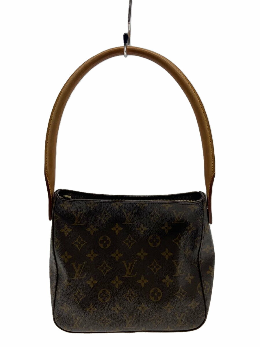 【中古】LOUIS VUITTON◆ルーピングMM_モノグラム・キャンバス_BRW/PVC/BRW【バッグ】