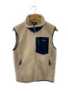 【中古】patagonia◆クラシック・レトロX・ベスト_ベージュ/S/ポリエステル/CRM/無地//【メンズウェア】