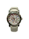 【中古】CAPRI WATCH/クォーツ腕時計/アナログ/レザー/マルチカラー/ホワイト/SS//【服飾雑貨他】