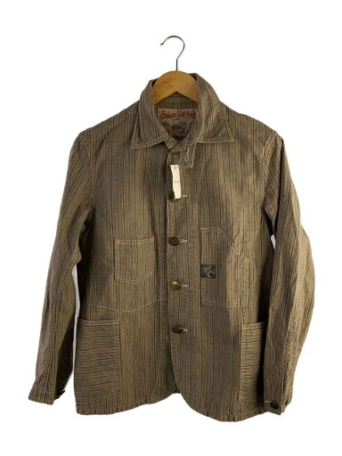 【中古】SUGAR CANE◆ジャケット/36/--/GRY/ストライプ【メンズウェア】 【中古】SUGAR CANE◆ジャケット/36/--/GRY/ストライプ【メンズウェア】