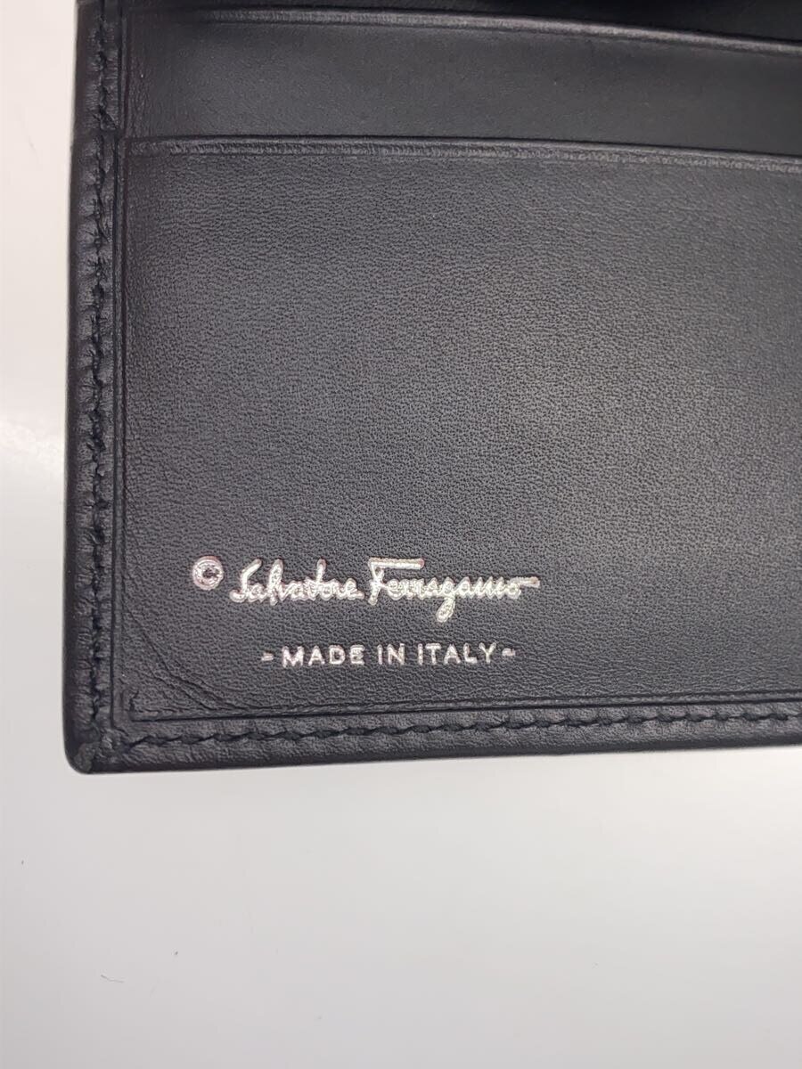 【中古】Salvatore Ferragamo◆2つ折り財布/レザー/BLK/無地/メンズ【服飾雑貨他】