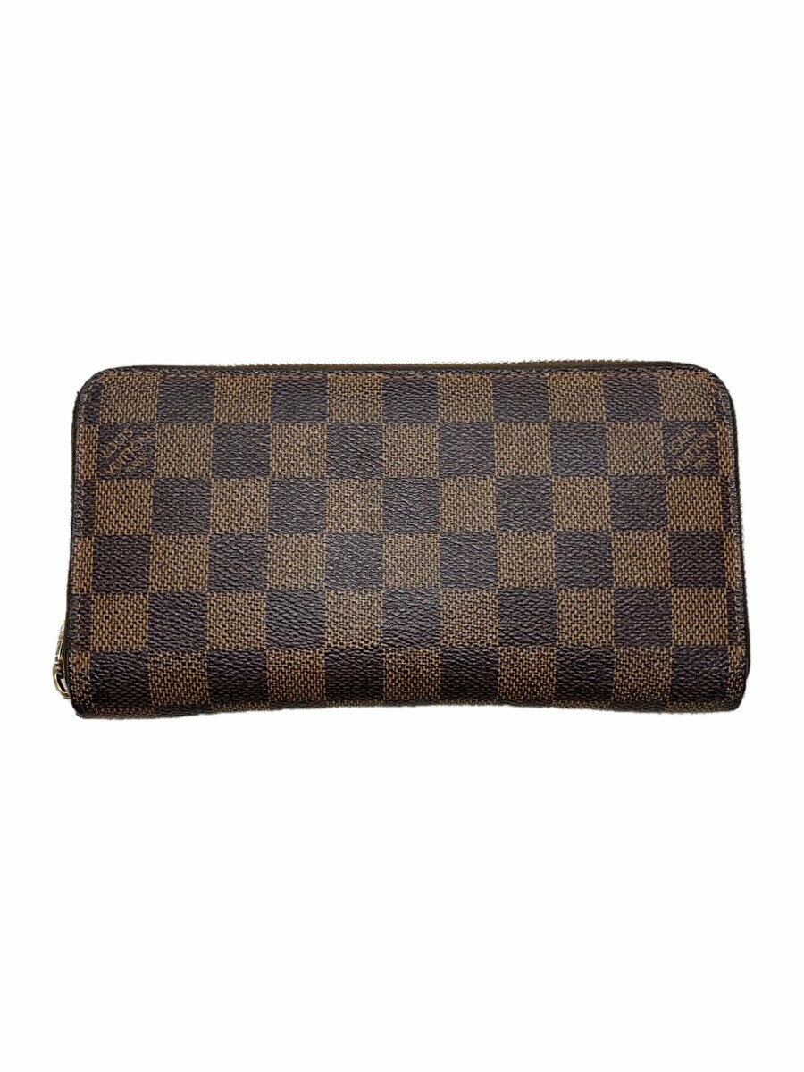 【中古】LOUIS VUITTON◆2)ジッピー・ウォレット_ダミエ・エベヌ_BRW_ブラウン/PVC/BRW/メンズ【服飾雑貨他】