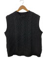 【中古】NUMBER (N)INE◆ニットベスト(厚手)/3/ポリエステル/BLK【メンズウェア】